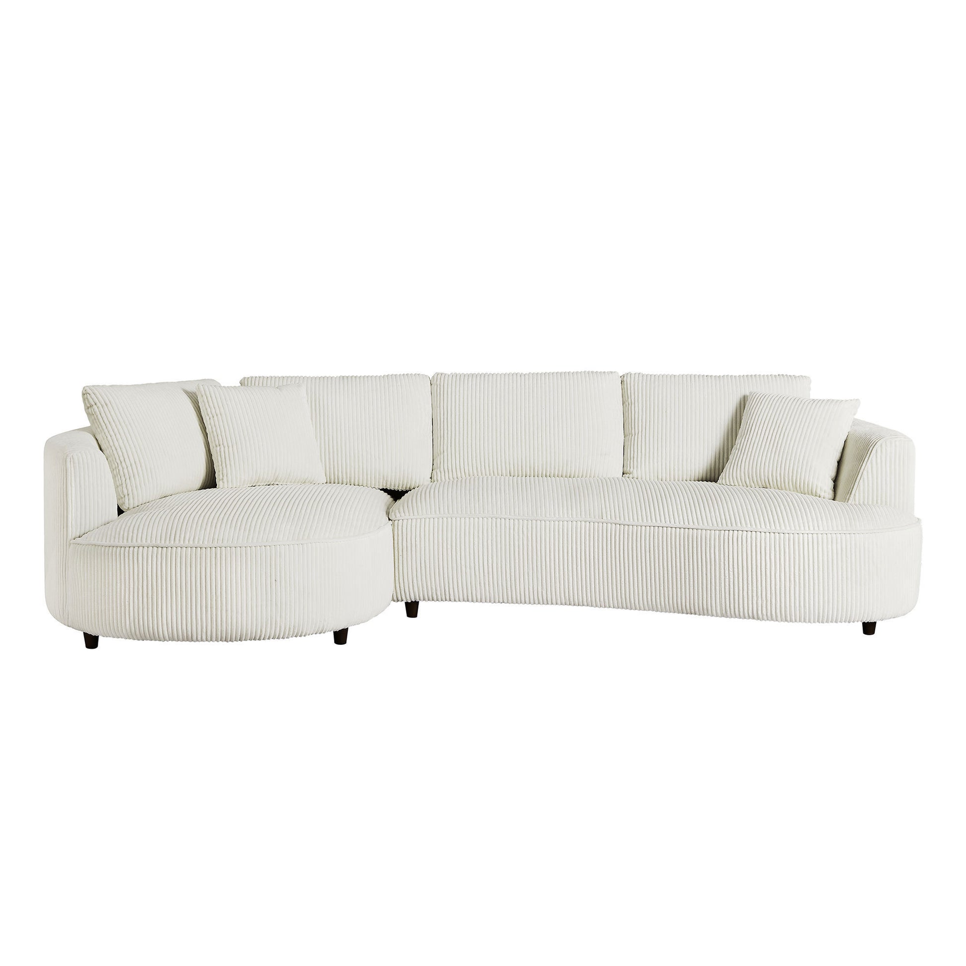 122.04 inch Oversized Sectional Sofa, Modern Couch with Chaise, Comfy Sofa Couch with Left Facing Chaise, White Corduroy Sofa
