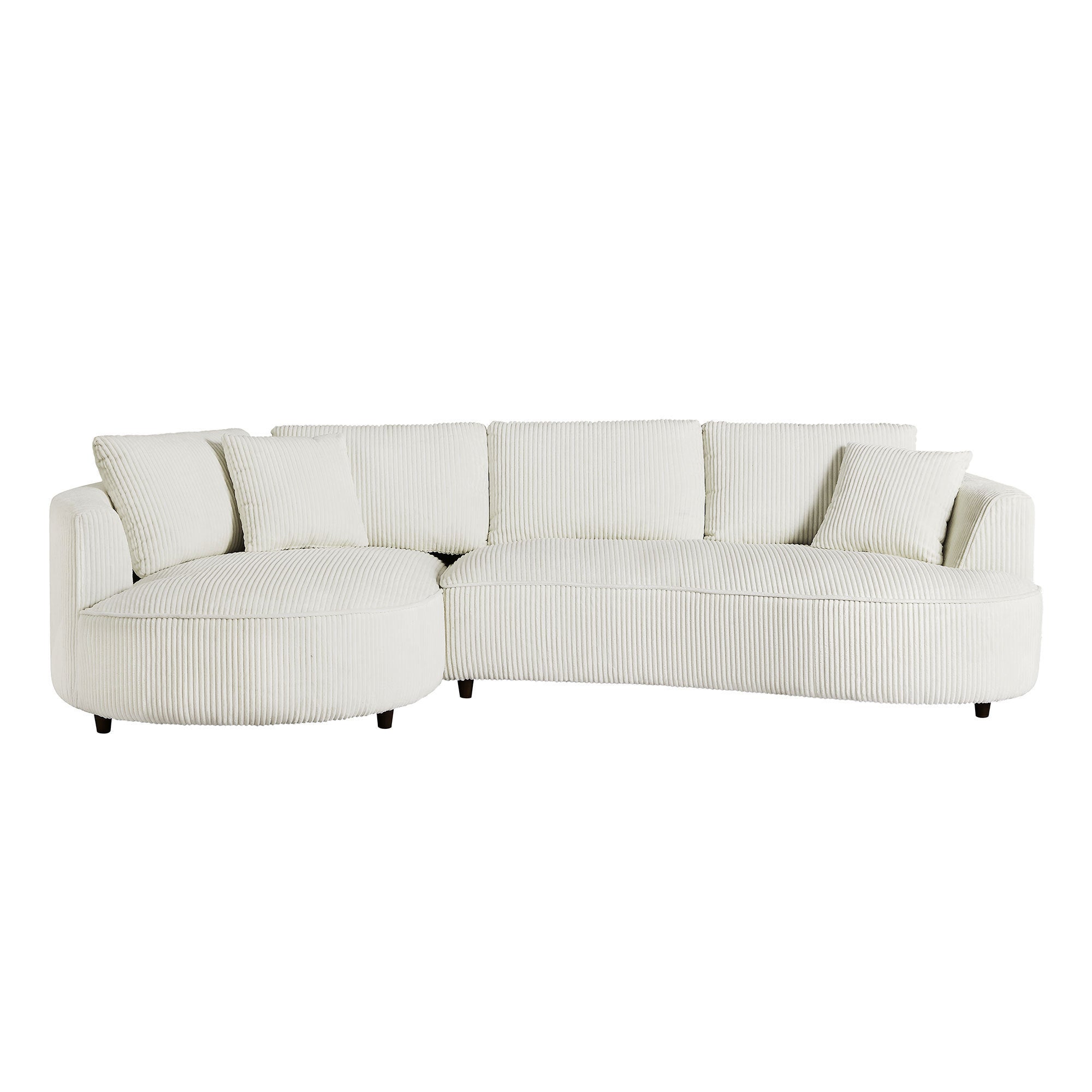 122.04 inch Oversized Sectional Sofa, Modern Couch with Chaise, Comfy Sofa Couch with Left Facing Chaise, White Corduroy Sofa