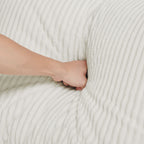 122.04 inch Oversized Sectional Sofa, Modern Couch with Chaise, Comfy Sofa Couch with Left Facing Chaise, White Corduroy Sofa