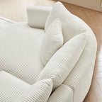 122.04 inch Oversized Sectional Sofa, Modern Couch with Chaise, Comfy Sofa Couch with Left Facing Chaise, White Corduroy Sofa