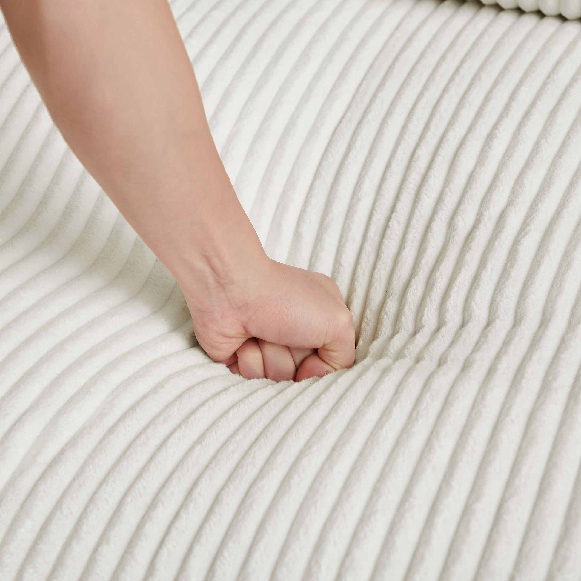 122.04 inch Oversized Sectional Sofa, Modern Couch with Chaise, Comfy Sofa Couch with Left Facing Chaise, White Corduroy Sofa