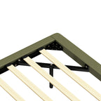 Floating Bed Frame with LED Light, Modern PU Leather Platform Bed, No Boxing Spring Needed, Assemble Easily, Full Size Bed Frame