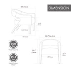 Modern Upholstered PU Open Back Accent Armchair Barrel Dining Chair with Weathered Rubberwood Legs, Hollow-Out Side Club Chair for Living Room Bedroom Restaurant Cafes Dining Room Reception,Brown