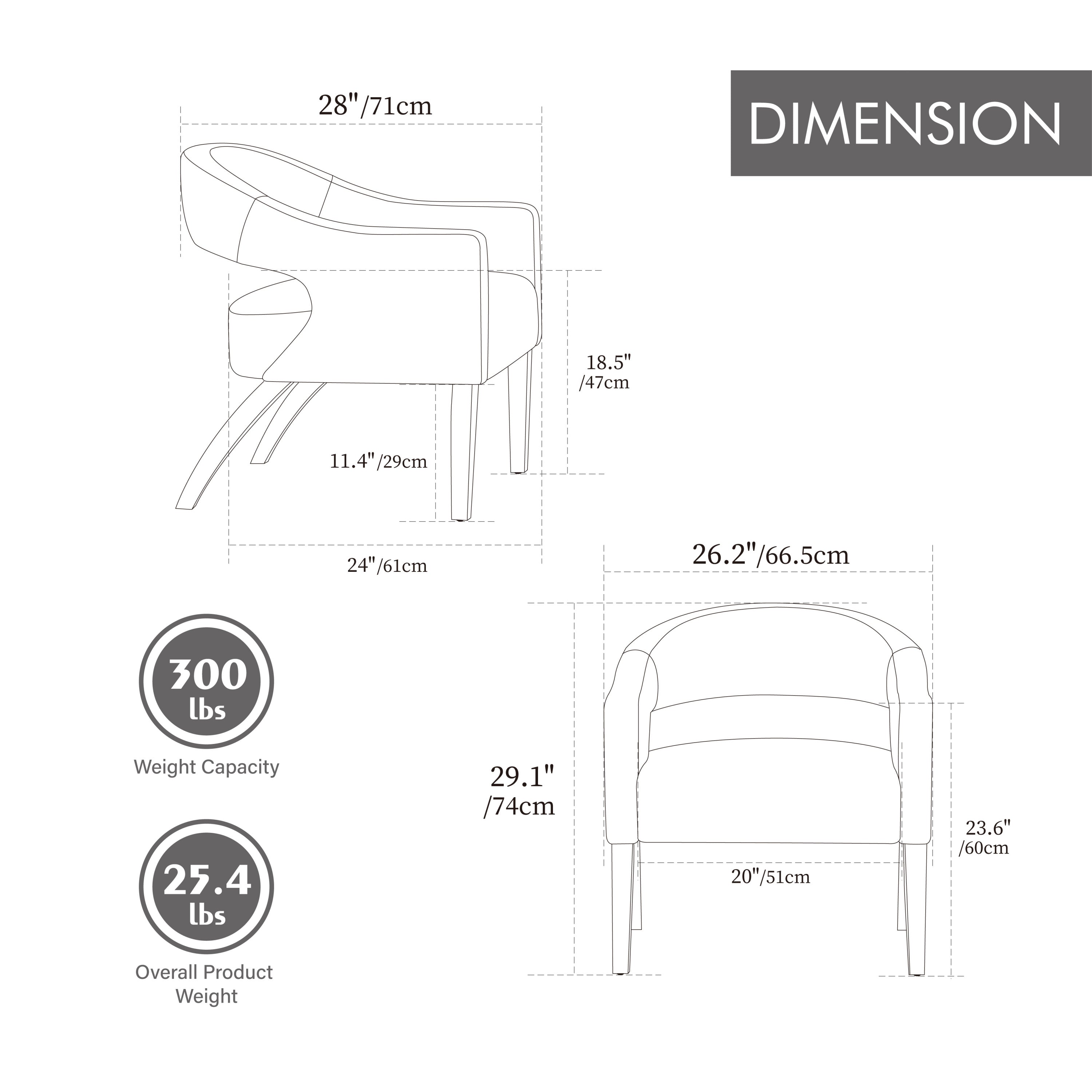Modern Upholstered PU Open Back Accent Armchair Barrel Dining Chair with Weathered Rubberwood Legs, Hollow-Out Side Club Chair for Living Room Bedroom Restaurant Cafes Dining Room Reception,Brown
