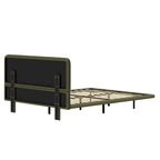 Floating Bed Frame with LED Light, Modern PU Leather Platform Bed, No Boxing Spring Needed, Assemble Easily, Queen Size Bed Frame