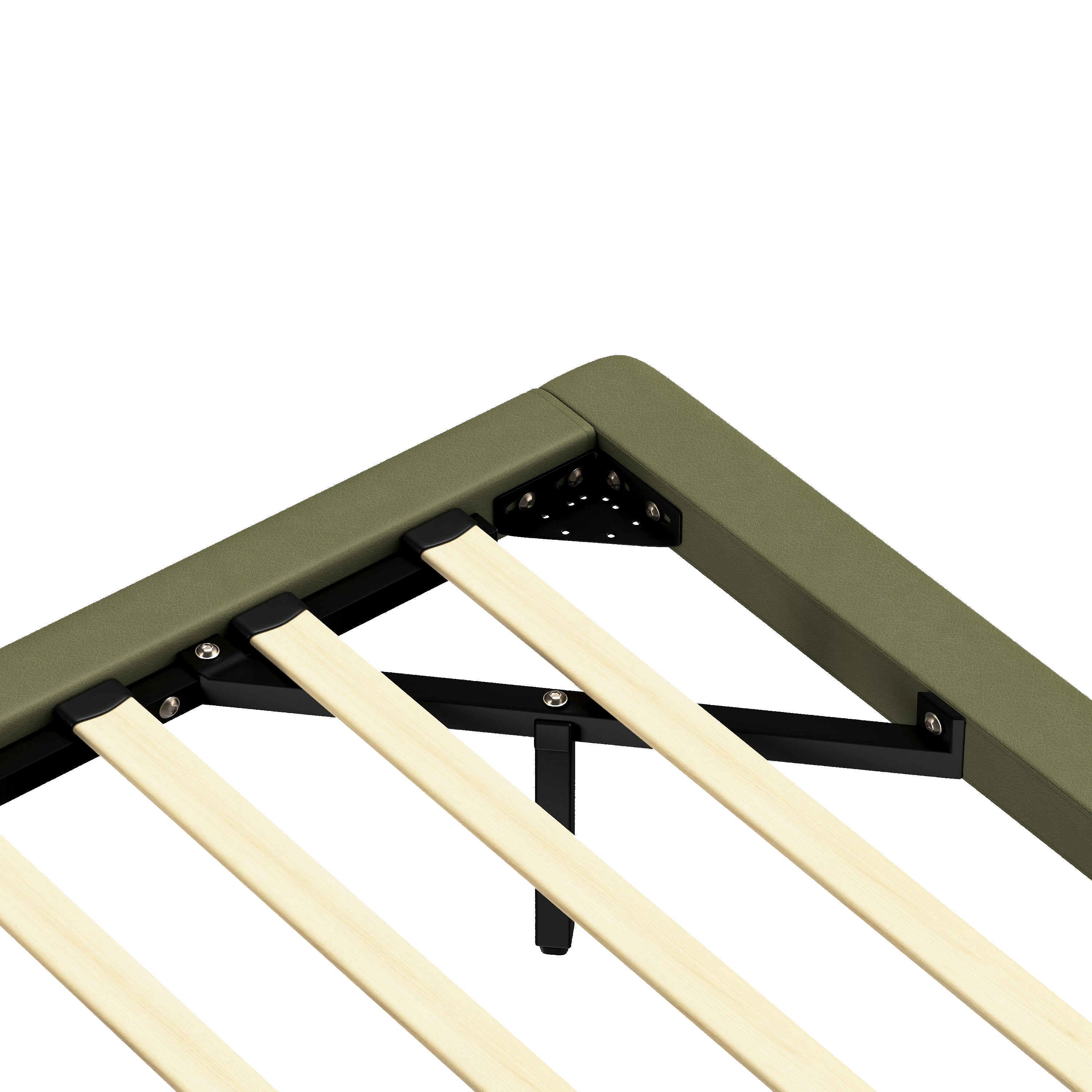 Floating Bed Frame with LED Light, Modern PU Leather Platform Bed, No Boxing Spring Needed, Assemble Easily, Queen Size Bed Frame