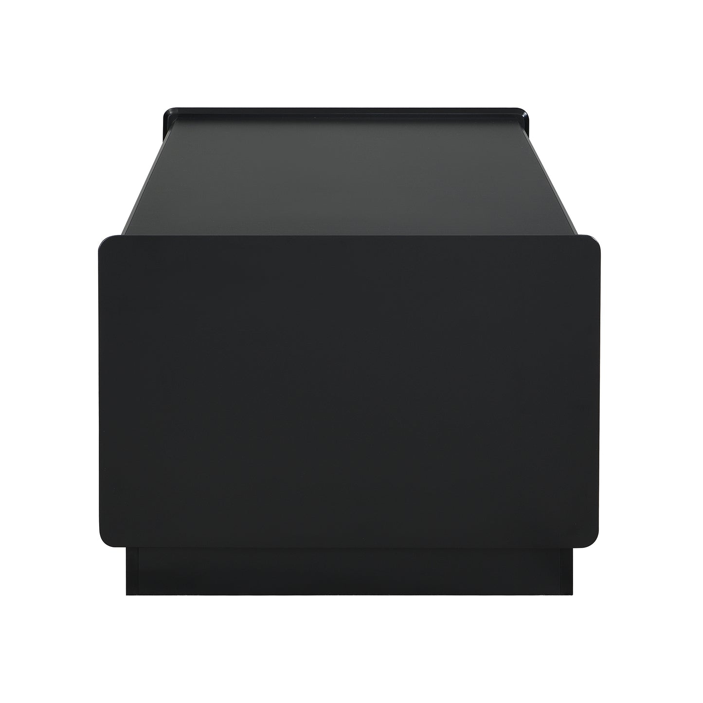 U-Can Modern Rectangle Coffee Table with 4 Drawers and 2 Display Shelves, 47.2' Wood Coffee Table with Fluted Style, Tempered Glass for Living Room