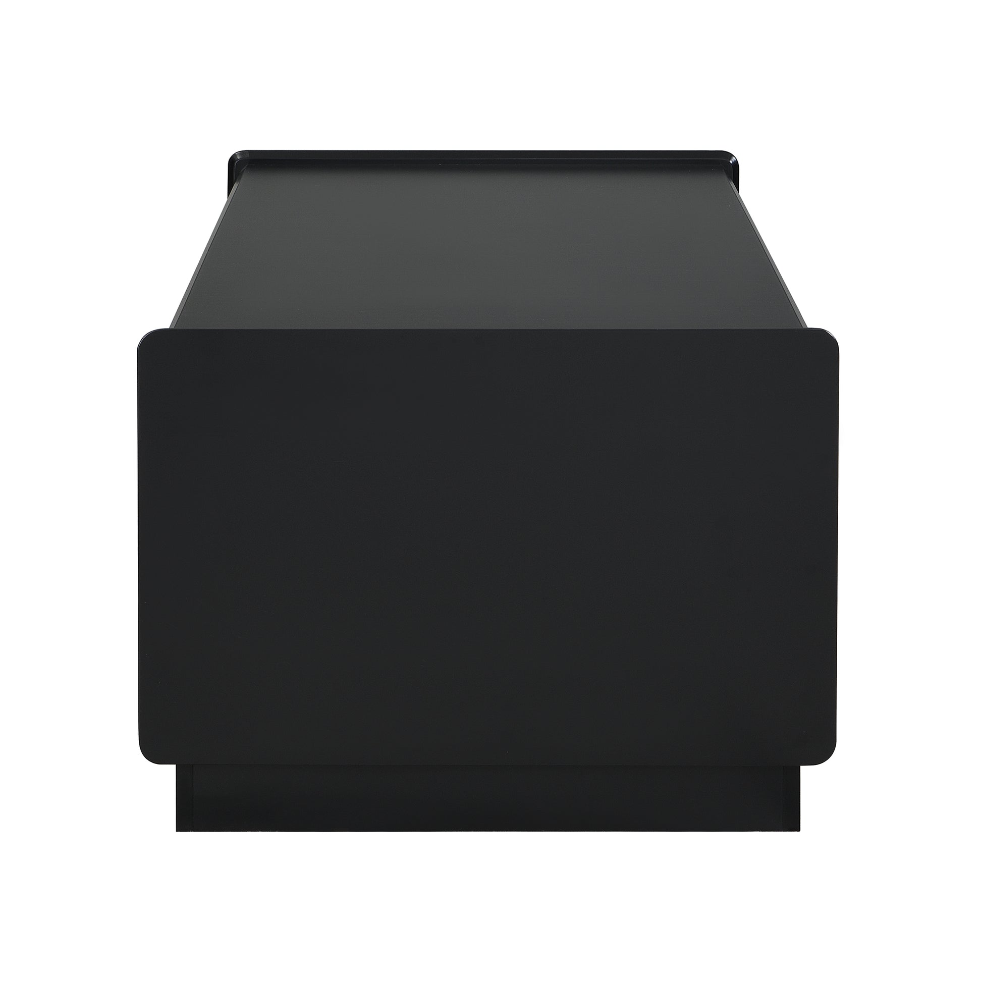 U-Can Modern Rectangle Coffee Table with 4 Drawers and 2 Display Shelves, 47.2' Wood Coffee Table with Fluted Style, Tempered Glass for Living Room