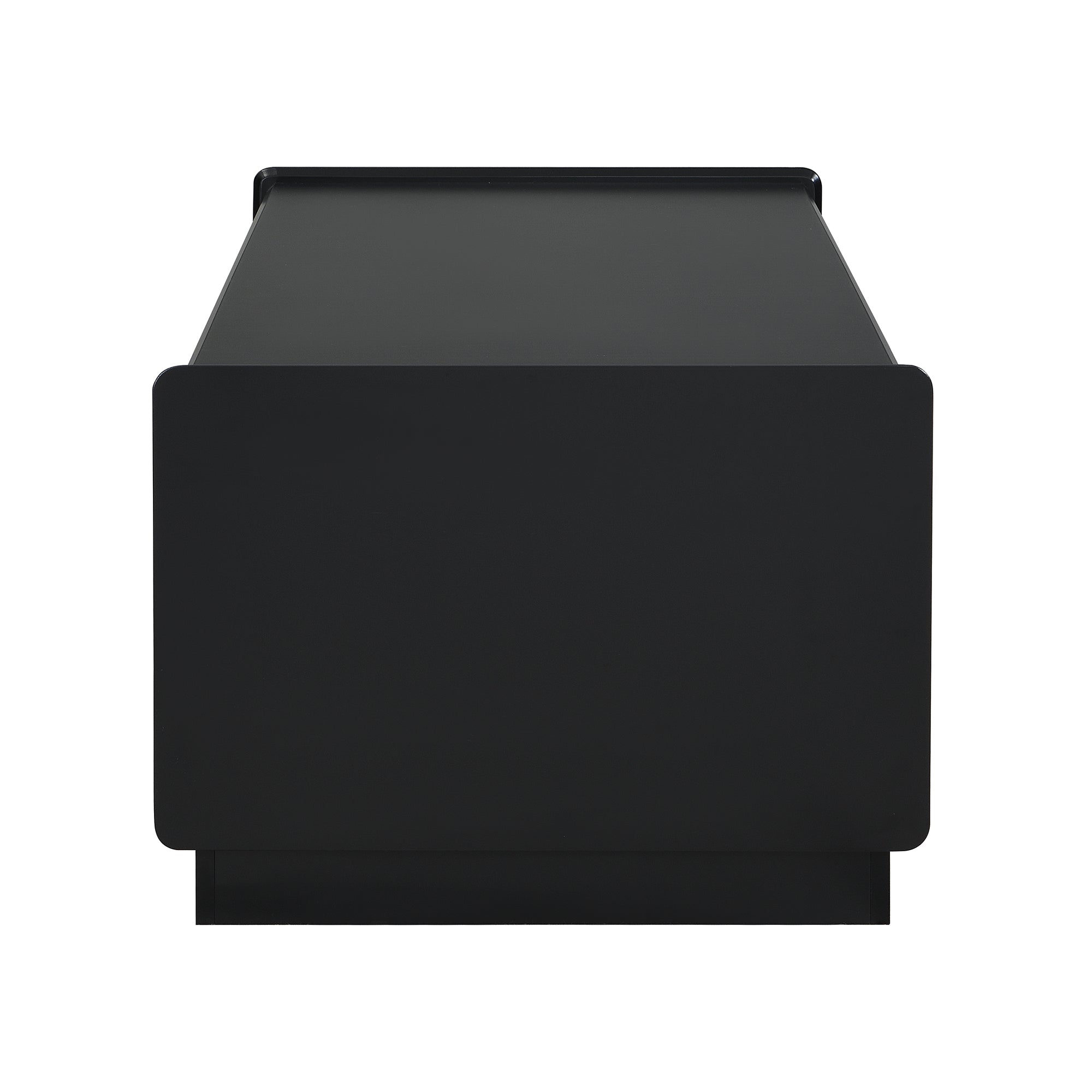 U-Can Modern Rectangle Coffee Table with 4 Drawers and 2 Display Shelves, 47.2' Wood Coffee Table with Fluted Style, Tempered Glass for Living Room