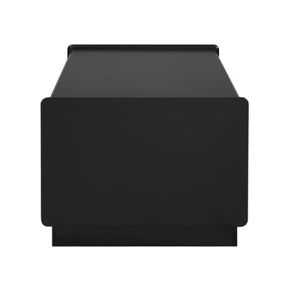 U-Can Modern Rectangle Coffee Table with 4 Drawers and 2 Display Shelves, 47.2' Wood Coffee Table with Fluted Style, Tempered Glass for Living Room