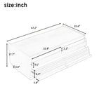 U-Can Modern Rectangle Coffee Table with 4 Drawers and 2 Display Shelves, 47.2' Wood Coffee Table with Fluted Style, Tempered Glass for Living Room