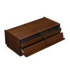 Modern Rectangle Wood Coffee Table with Storage Shelves.