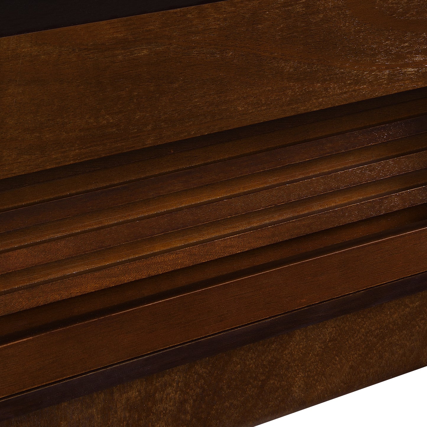 U-Can Modern Rectangle Coffee Table with 4 Drawers and 2 Display Shelves, 47.2' Wood Coffee Table with Fluted Style, Tempered Glass for Living Room