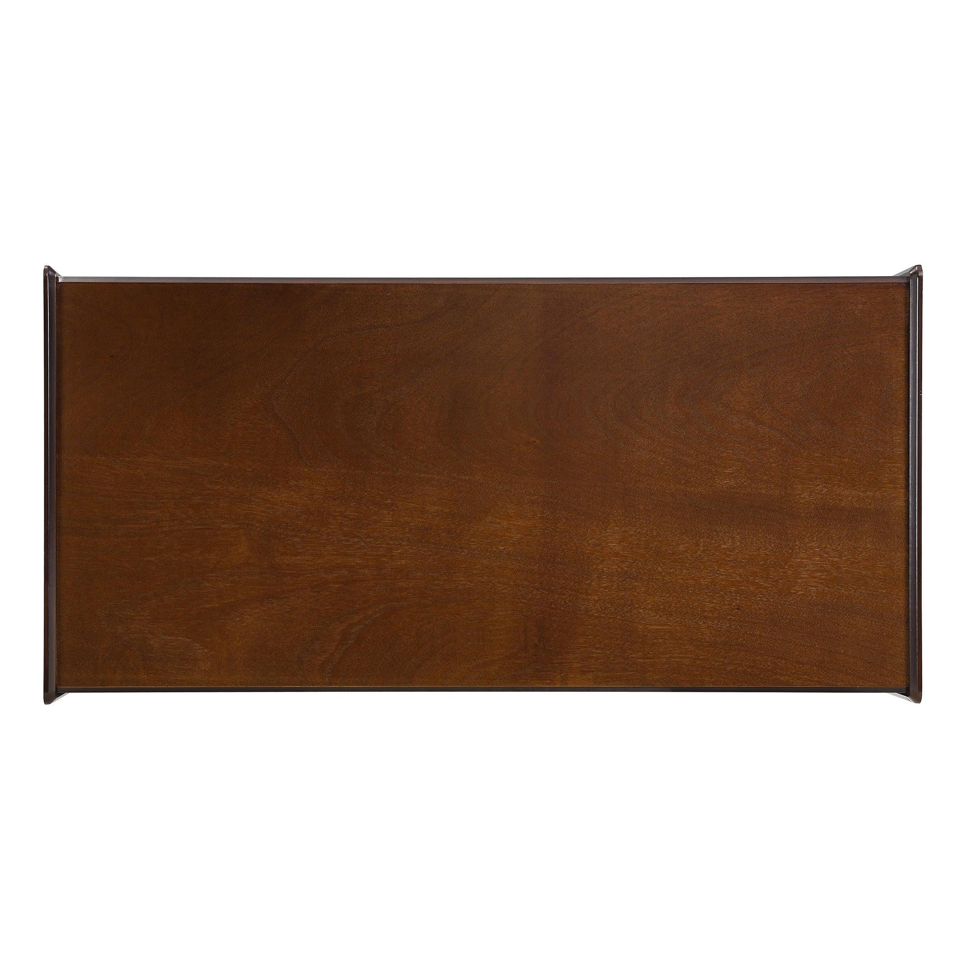 Modern Rectangle Wood Coffee Table with Storage Shelves.