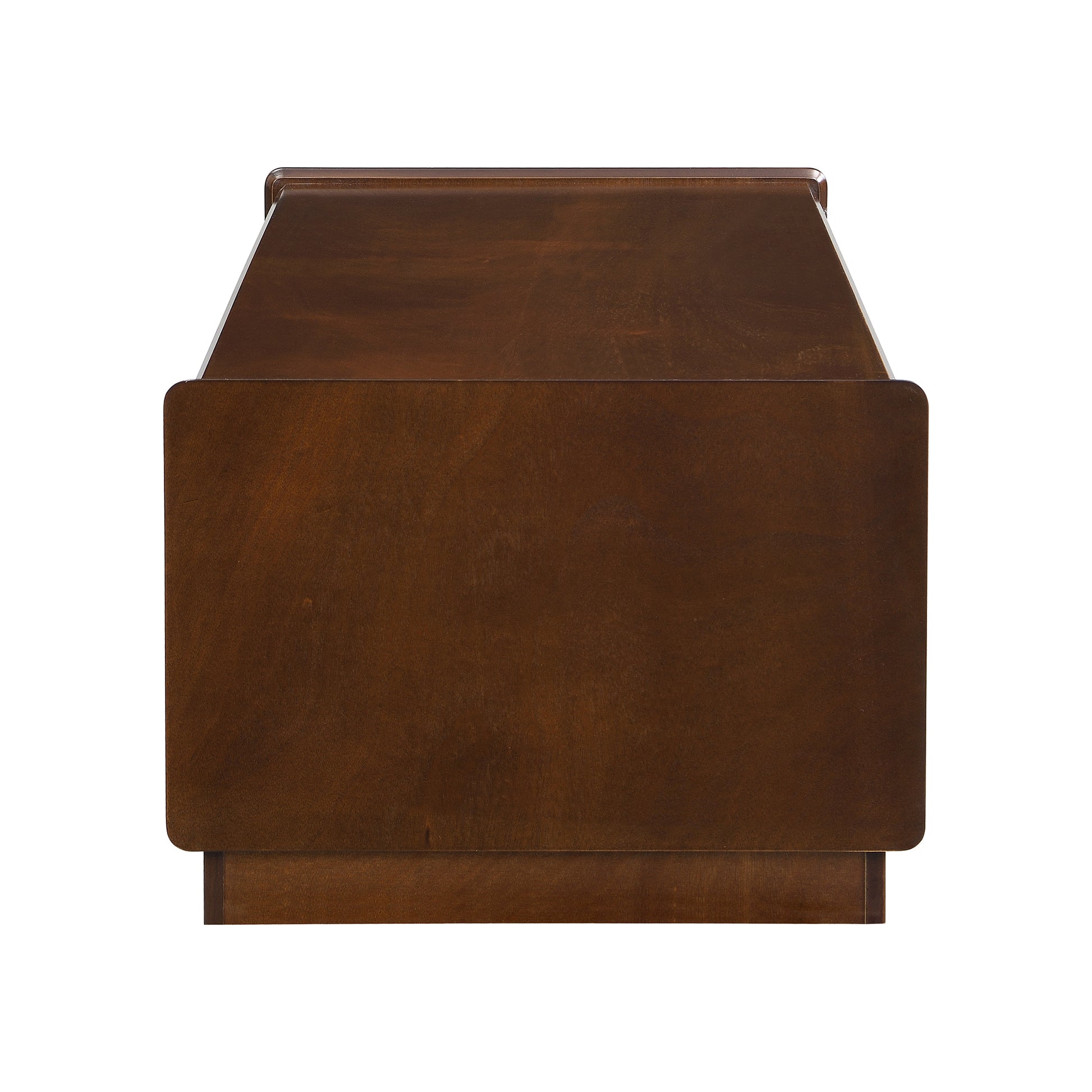 U-Can Modern Rectangle Coffee Table with 4 Drawers and 2 Display Shelves, 47.2' Wood Coffee Table with Fluted Style, Tempered Glass for Living Room