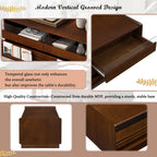 Modern Rectangle Wood Coffee Table with Storage Shelves.