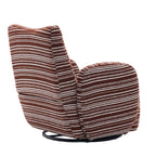 Modern Style 360° Swivel Leisure Chair Fabric Striped Armrest Swivel Chair with sand-rimmed fabric and metal bracket, suitable for living room, balcony and bedroom Accent Chair
