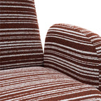 Modern Style 360° Swivel Leisure Chair Fabric Striped Armrest Swivel Chair with sand-rimmed fabric and metal bracket, suitable for living room, balcony and bedroom Accent Chair