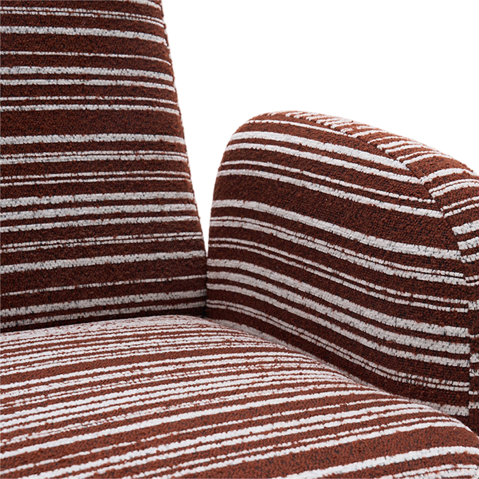 Modern Style 360° Swivel Leisure Chair Fabric Striped Armrest Swivel Chair with sand-rimmed fabric and metal bracket, suitable for living room, balcony and bedroom Accent Chair