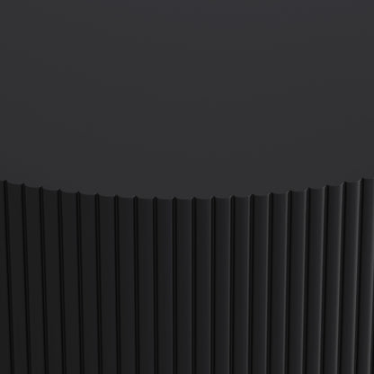 31.5'' Round Coffee Table,Modern Center Table with Storage,Vertical Stripe Design Coffee Table for Living Room,Bedroom(Black)