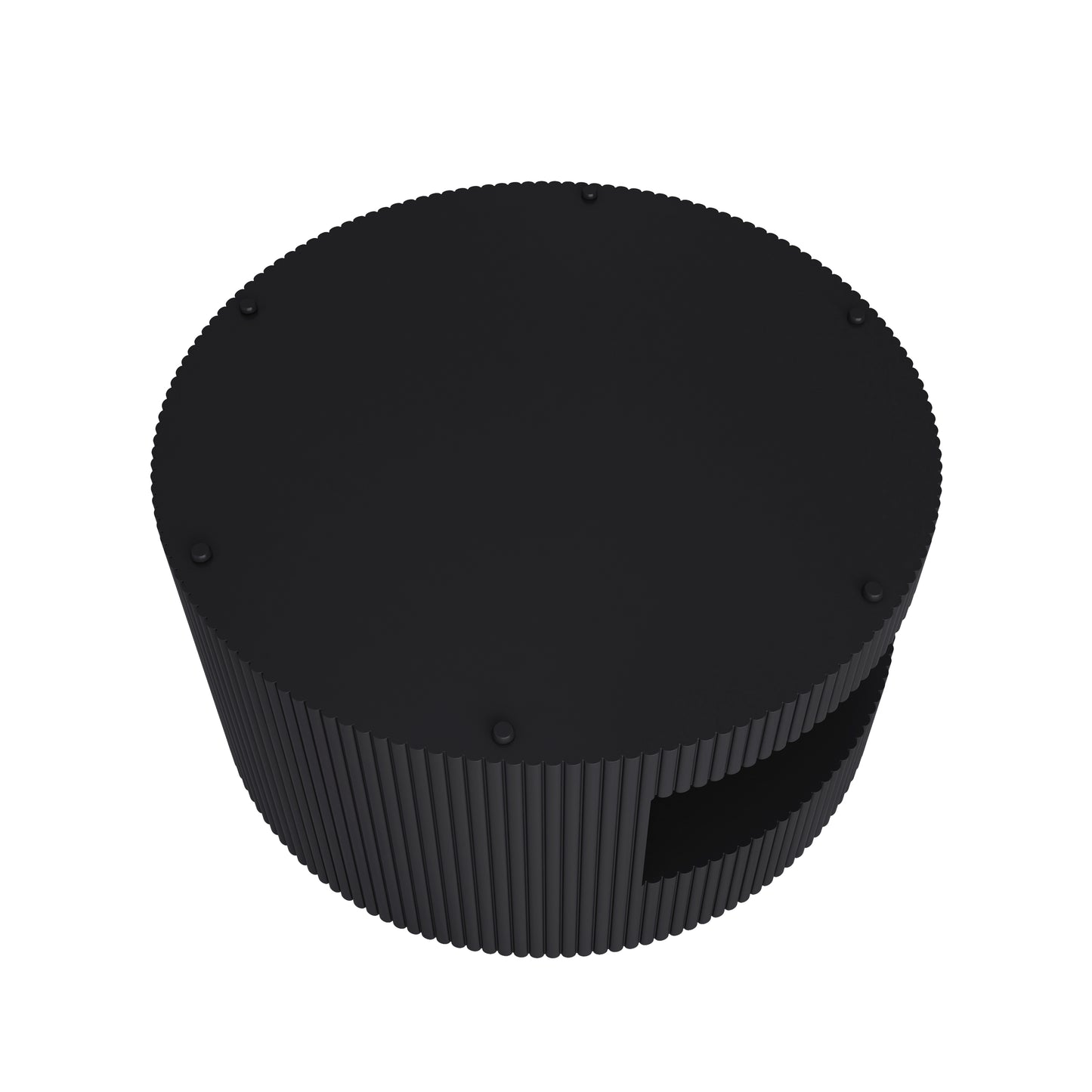 31.5'' Round Coffee Table,Modern Center Table with Storage,Vertical Stripe Design Coffee Table for Living Room,Bedroom(Black)
