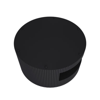 31.5'' Round Coffee Table,Modern Center Table with Storage,Vertical Stripe Design Coffee Table for Living Room,Bedroom(Black)