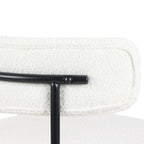 Burbank Modern Round Boucle Dining Chairs, Set of 2, White