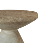 Cement Outdoor End Tables for Patio, GardenAccent Table Faux Terrazzo Accent Table, Modern Small Round Side Tablefor Outside, Tree Stump Garden Stool DrumTable indoor and Outdoor End Table