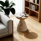 Cement Outdoor End Tables for Patio, GardenAccent Table Faux Terrazzo Accent Table, Modern Small Round Side Tablefor Outside, Tree Stump Garden Stool DrumTable indoor and Outdoor End Table