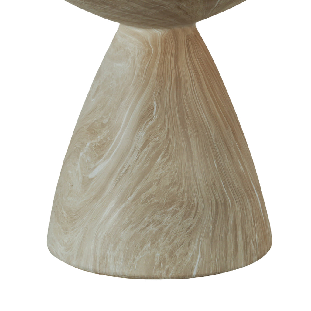 Cement Outdoor End Tables for Patio, GardenAccent Table Faux Terrazzo Accent Table, Modern Small Round Side Tablefor Outside, Tree Stump Garden Stool DrumTable indoor and Outdoor End Table