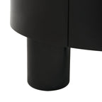 Round Nesting Coffee Table Set of 2, Coffee Table with Storage Drawer, Black Plastic Center Table for Living Room, Large: 27.56'' Small: 19.69''