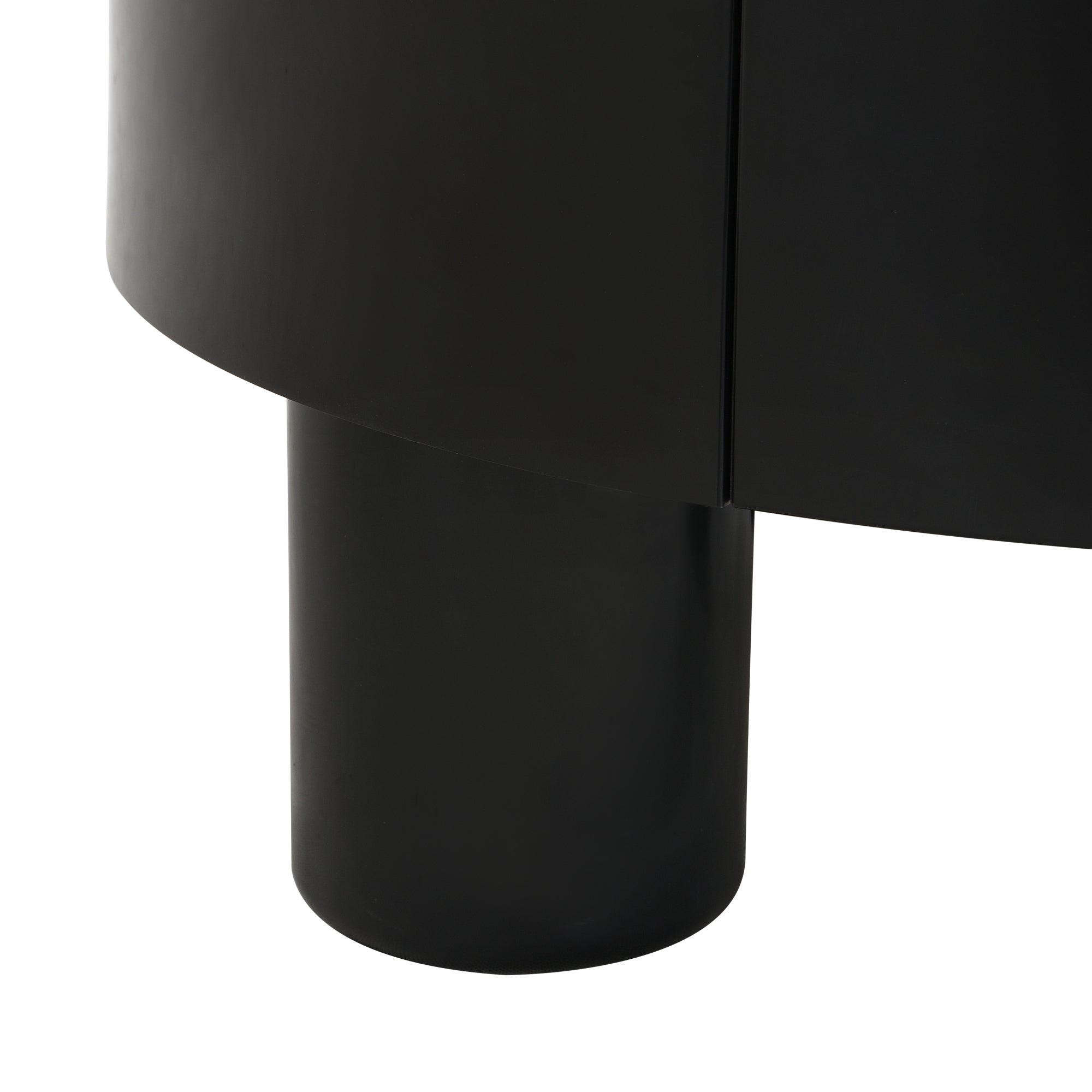 Round Nesting Coffee Table Set of 2, Coffee Table with Storage Drawer, Black Plastic Center Table for Living Room, Large: 27.56'' Small: 19.69''