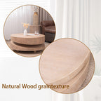 Modern Round Wood Coffee Table – 31.3 Natural Finish Accent Table for Living Room