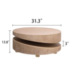 Modern Round Wood Coffee Table – 31.3 Natural Finish Accent Table for Living Room
