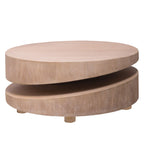Modern Round Wood Coffee Table – 31.3 Natural Finish Accent Table for Living Room