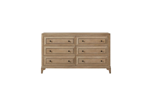 Modern 6 Drawer Dresser Sand Finish