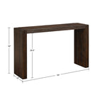 Modern Solid Wood 54' Console Table with Distressed Finish in Brown Console Table