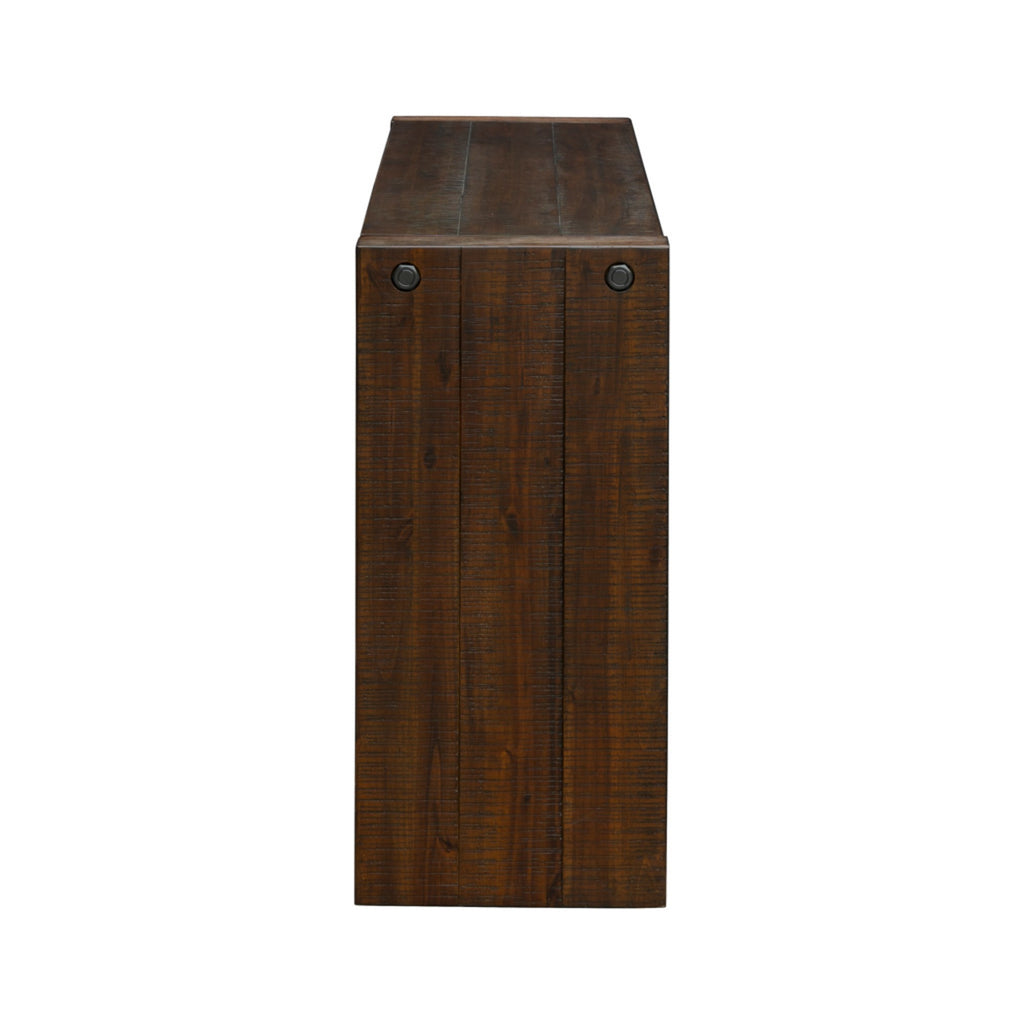 Modern Solid Wood 54' Console Table with Distressed Finish in Brown Console Table