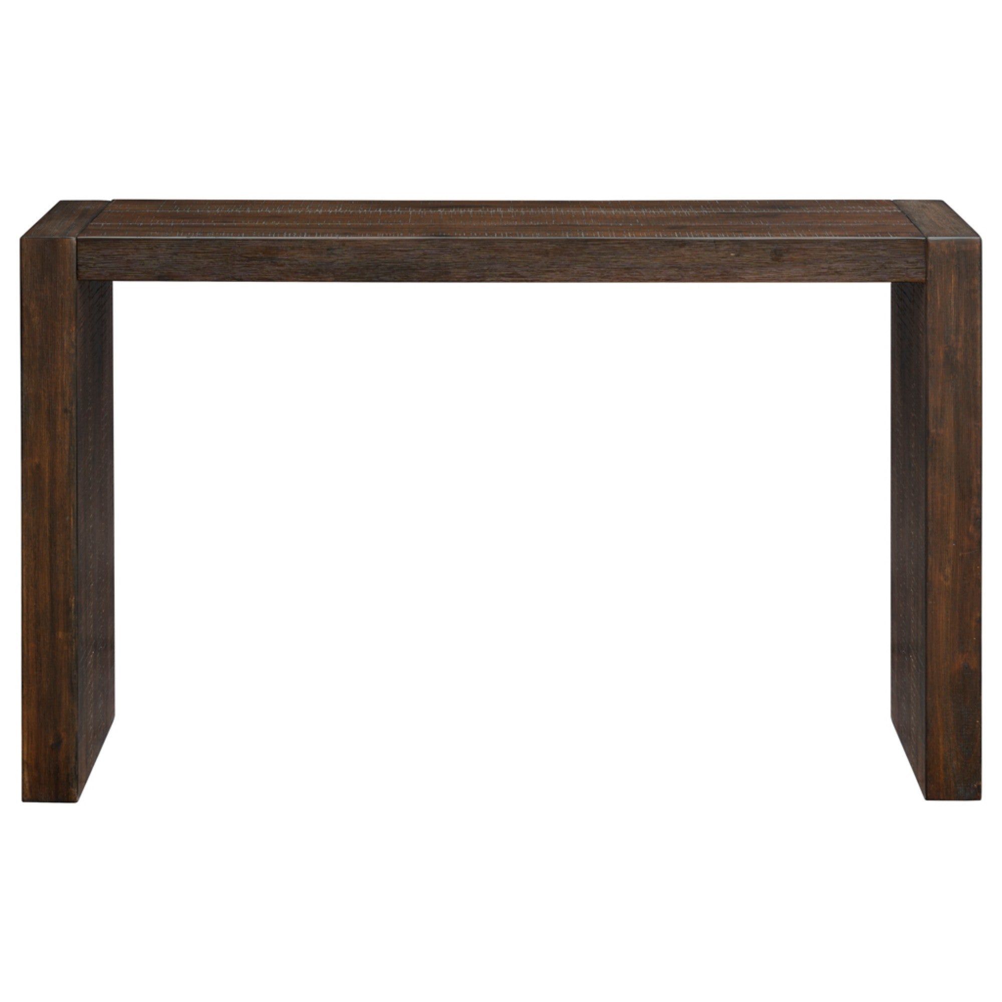 Modern Solid Wood 54' Console Table with Distressed Finish in Brown Console Table
