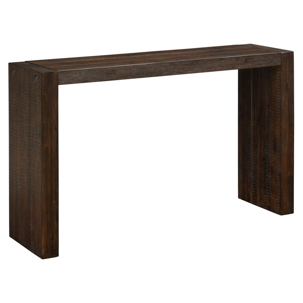 Modern Solid Wood 54' Console Table with Distressed Finish in Brown Console Table