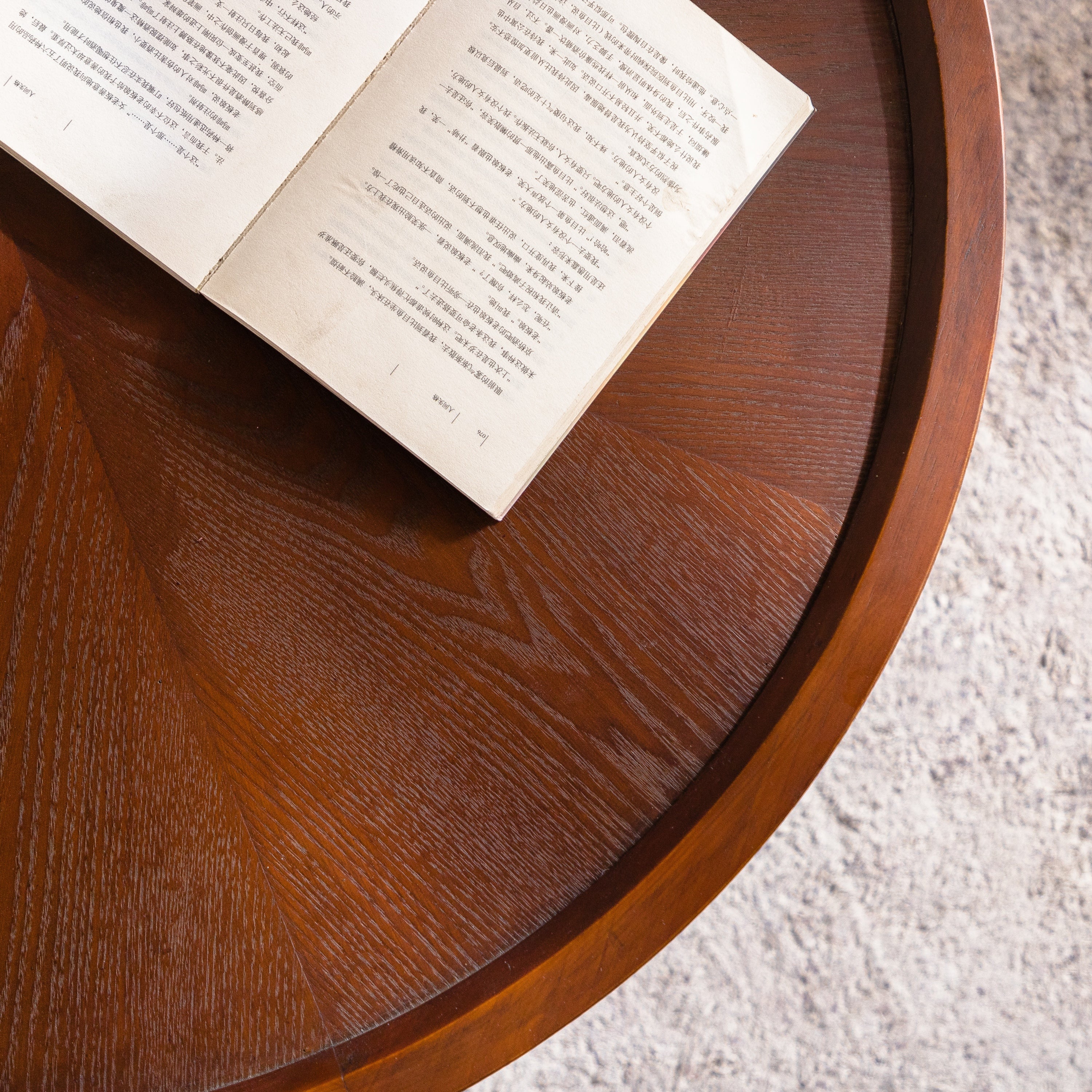 Round Coffee Table with Hidden Storage Removable Top,Modern Luxury Circle Drum Coffee Tables,Solid Wood Veneered Circle Center Table with Sturdy Pedestal for Living Room,Easy Assembly Coffee Table