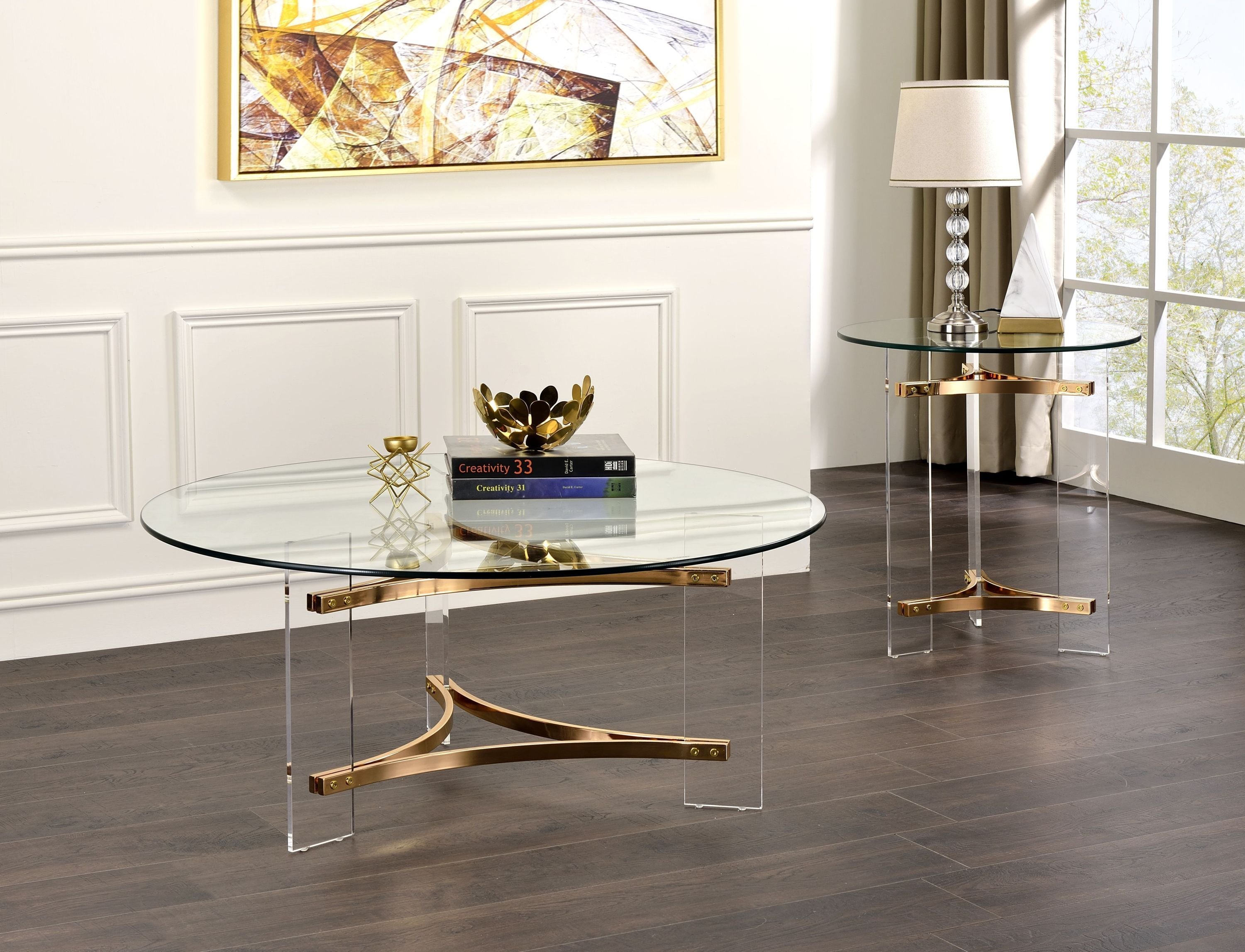 Sosi Gold Finish Coffee Table