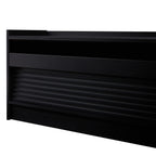 Mirod Modern TV Stand with Ample Storage,4 Drawer Design with Tempered Glass ,Built-in Charging Ports and Ambient LED Lighting ,Versatile for Any Decor Style