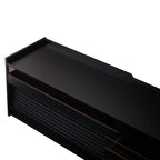 Mirod Modern TV Stand with Ample Storage,4 Drawer Design with Tempered Glass ,Built-in Charging Ports and Ambient LED Lighting ,Versatile for Any Decor Style