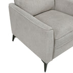 Modern Living Room Chair Tan Microfiber Upholstery Comfortable Cushion Seat Black Metal Legs Contemporary Furniture 1pc