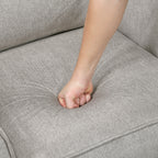 Modern Living Room Chair Tan Microfiber Upholstery Comfortable Cushion Seat Black Metal Legs Contemporary Furniture 1pc