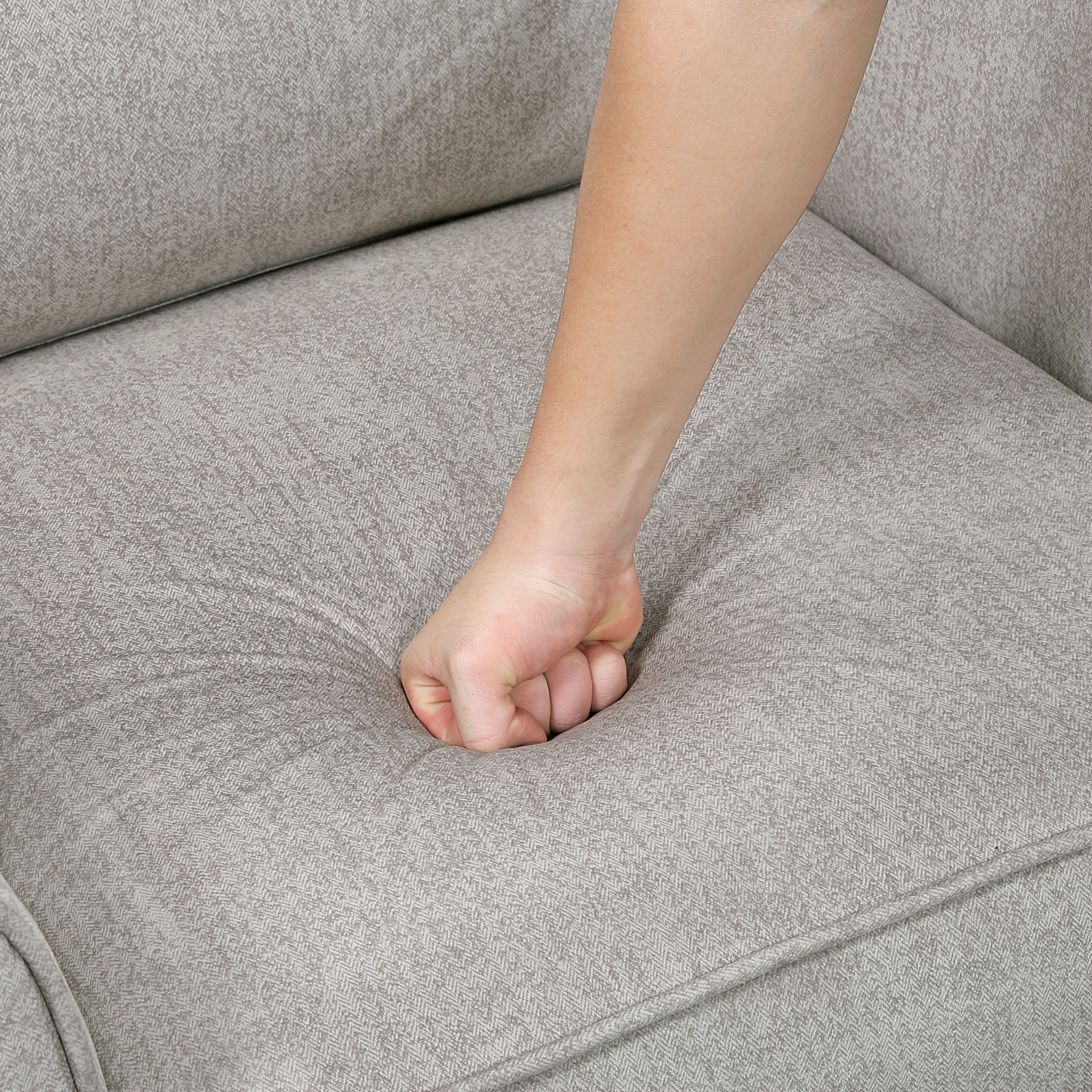 Modern Living Room Chair Tan Microfiber Upholstery Comfortable Cushion Seat Black Metal Legs Contemporary Furniture 1pc