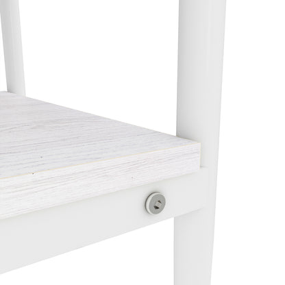 Set of 2 Rectangle End Table, Tempered Glass Tabletop with MDF layer, Modern Table for Living Room , Brown Glass