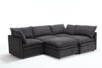 [VIDEO PROVIDED] Modern U-shaped Sectional Sofa ,5-seat Upholstered Sofa Furniture,Sleeper Sofa Couch with Chaise Lounge for Living Room,Apartment,Dark Gray,Polyester