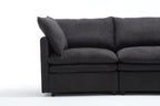 [VIDEO PROVIDED] Modern U-shaped Sectional Sofa ,5-seat Upholstered Sofa Furniture,Sleeper Sofa Couch with Chaise Lounge for Living Room,Apartment,Dark Gray,Polyester